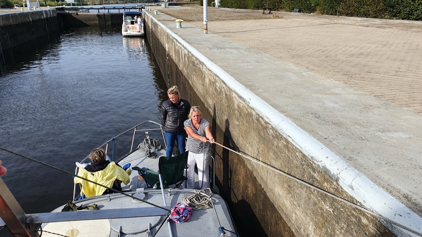 Passing through a lock
